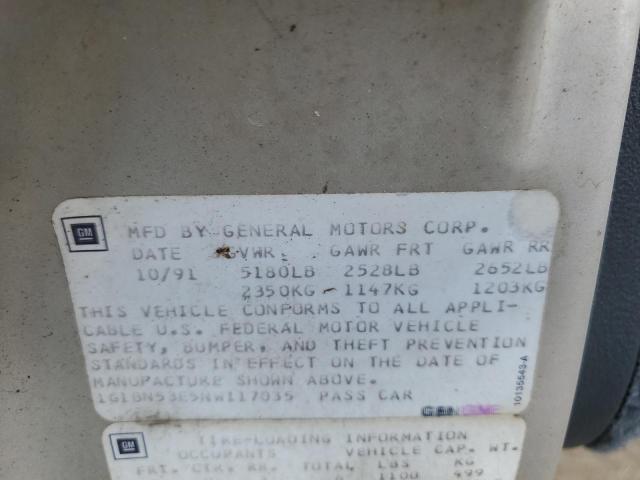 1G1BN53E5NW117035 - 1992 CHEVROLET CAPRICE CLASSIC LTZ 灰色 照片 12