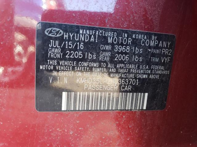 KMHD35LH2HU363701 - 2017 HYUNDAI ELANTRA GT RED photo 13