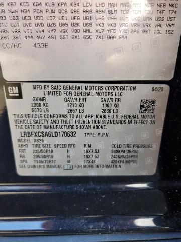 LRBFXCSA6LD170632 - 2020 BUICK ENVISION ESSENCE Սև լուսանկար 12