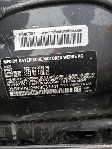 3MW5U9J06N8C37941 - 2022 BMW M340XI BLACK photo 12