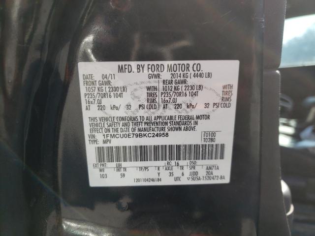 1FMCU0E79BKC24958 - 2011 FORD ESCAPE LIMITED CHARCOAL photo 13