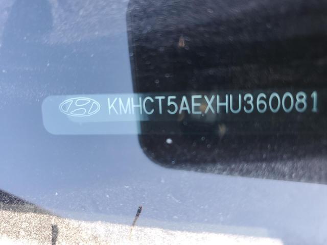 KMHCT5AEXHU360081 - 2017 HYUNDAI ACCENT SE GRAY photo 13