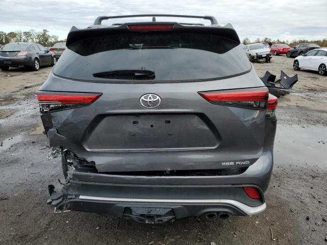 5TDLZRBH0MS130874 - 2021 TOYOTA HIGHLANDER XSE GRAY photo 6