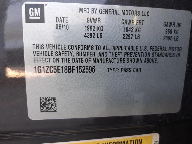 1G1ZC5E18BF152596 - 2011 CHEVROLET MALIBU 1LT CHARCOAL photo 12