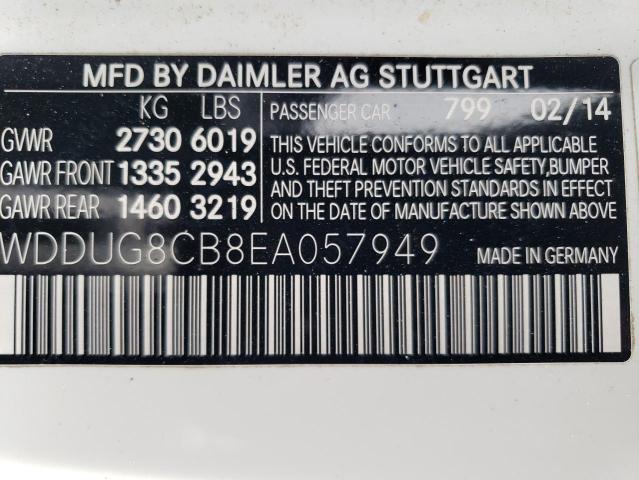 WDDUG8CB8EA057949 - 2014 MERCEDES-BENZ S 550 WHITE photo 12