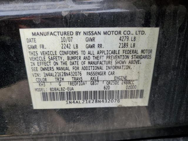 1N4AL21E28N432076 - 2008 NISSAN ALTIMA 2.5 BLACK photo 13