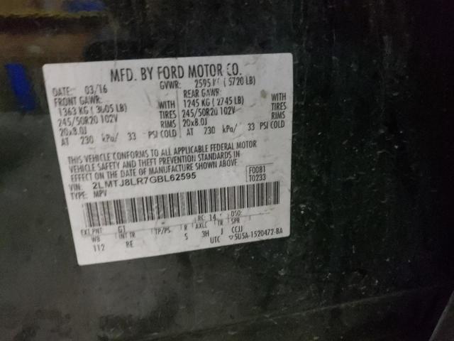 2LMTJ8LR7GBL62595 - 2016 LINCOLN MKX RESERVE Qara foto 13