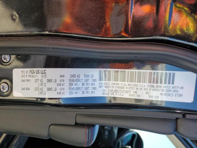 1C4PJMBS1FW710077 - 2015 JEEP CHEROKEE TRAILHAWK BLACK photo 13