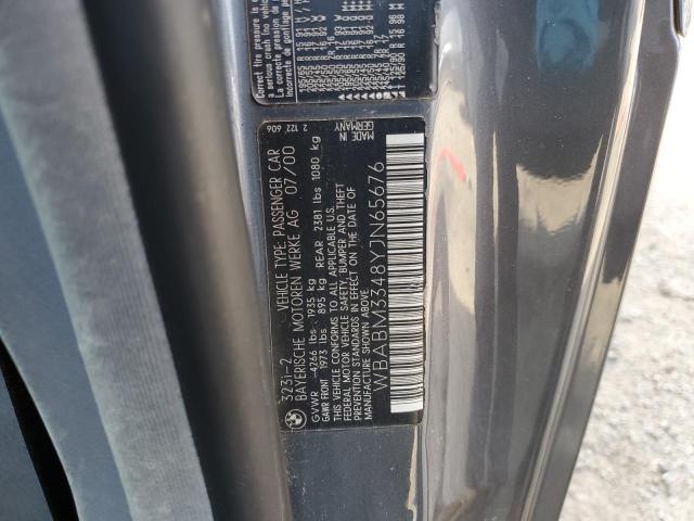 WBABM3348YJN65676 - 2000 BMW 323CI CI CHARCOAL photo 12