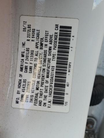 1HGCR3F80DA001409 - 2013 HONDA ACCORD EXL WHITE photo 12