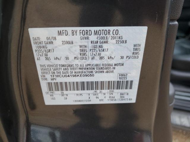 1FMCU04198KE09050 - 2008 FORD ESCAPE LIMITED GRAY photo 13