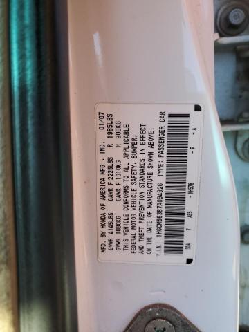 1HGCM56387A094926 - 2007 HONDA ACCORD SE WHITE photo 12