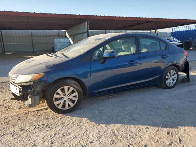 2HGFB2F5XCH582449 - 2012 HONDA CIVIC LX BLUE photo 1