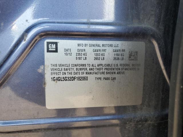 1G4GL5G32DF182060 - 2013 BUICK LACROSSE GRAY photo 12