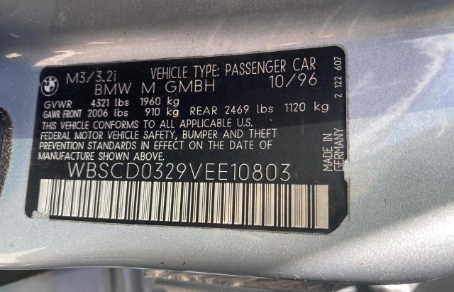 WBSCD0329VEE10803 - 1997 BMW M3 AUTOMATIC 银色 照片 10