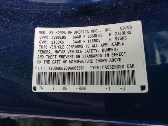 19UUA86209A005861 - 2009 ACURA TL BLUE photo 12