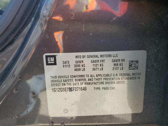 1G1ZG5E73CF271649 - 2012 CHEVROLET MALIBU LTZ ნაცრისფერი ფოტო 13