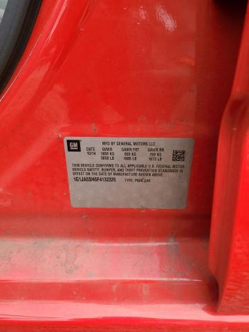 1G1JA6SH6F4132326 - 2015 CHEVROLET SONIC LS წითელი ფოტო 12