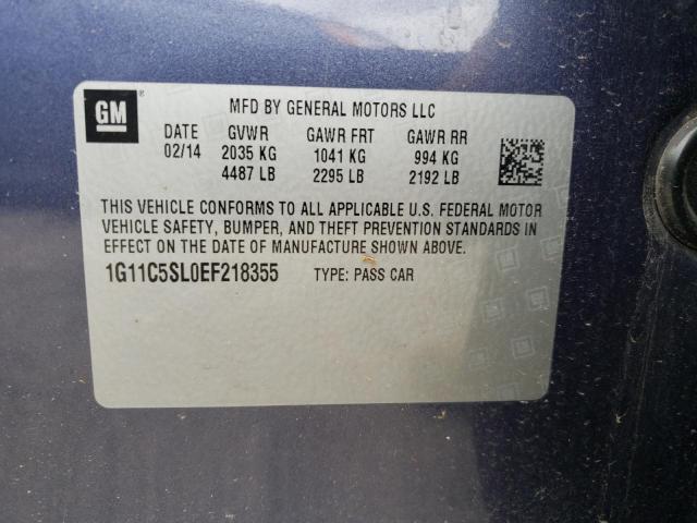 1G11C5SL0EF218355 - 2014 CHEVROLET MALIBU 1LT 蓝色 照片 12