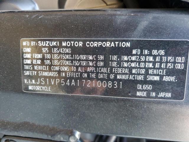 JS1VP54A172100831 - 2007 SUZUKI DL650 GRAY photo 10