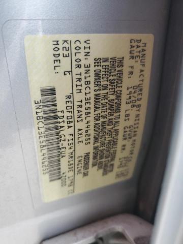 3N1BC13E58L446255 - 2008 NISSAN VERSA S SILVER photo 13