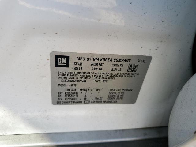 KL4CJBSB5FB122784 - 2015 BUICK ENCORE CONVENIENCE WHITE photo 12