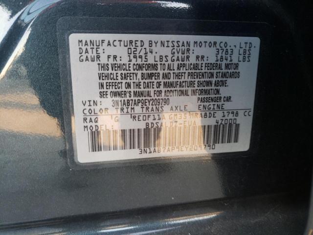 3N1AB7AP9EY209790 - 2014 NISSAN SENTRA S BLUE photo 12