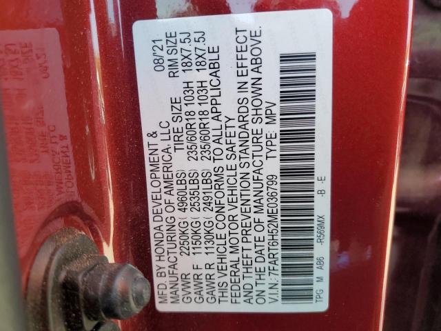 7FART6H52ME036799 - 2021 HONDA CR-V EX RED photo 13