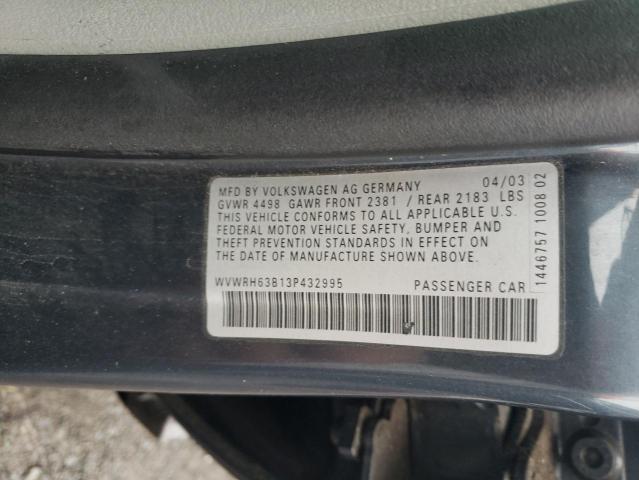 WVWRH63B13P432995 - 2003 VOLKSWAGEN PASSAT GLX Mavi foto 12