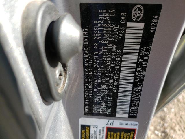 4T1BF1FK7HU378919 - 2017 TOYOTA CAMRY SE LE Gümüş fotoğraf 13