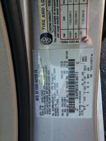 3FAHP08107R160715 - 2007 FORD FUSION SEL SILVER photo 12