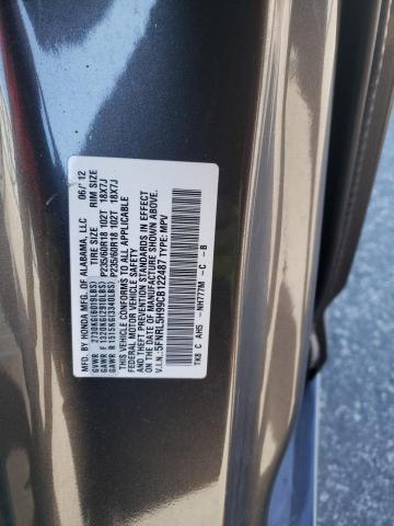 5FNRL5H99CB122487 - 2012 HONDA ODYSSEY TOURING GRAY photo 14