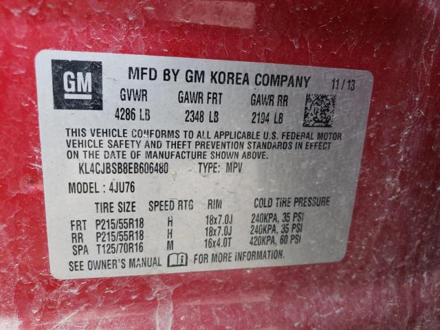 KL4CJBSB8EB606480 - 2014 BUICK ENCORE CONVENIENCE 红色 照片 13