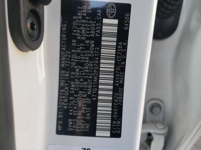 4T1G11AK2PU764173 - 2023 TOYOTA CAMRY SE NIGHT SHADE WHITE photo 12