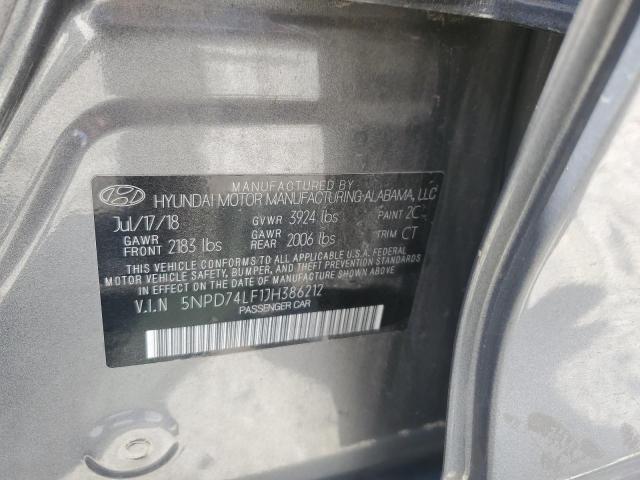 5NPD74LF1JH386212 - 2018 HYUNDAI ELANTRA SE GRAY photo 12