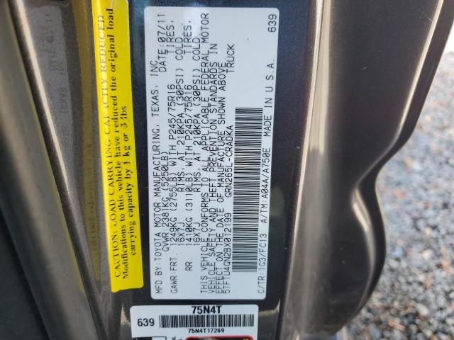 5TFTU4GN2BX012199 - 2011 TOYOTA TACOMA PRERUNNER ACCESS CAB GRAY photo 14