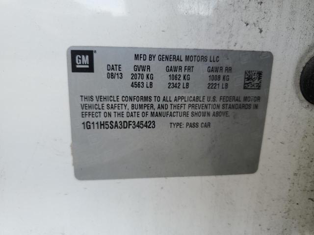 1G11H5SA3DF345423 - 2013 CHEVROLET MALIBU LTZ თეთრი ფოტო 12