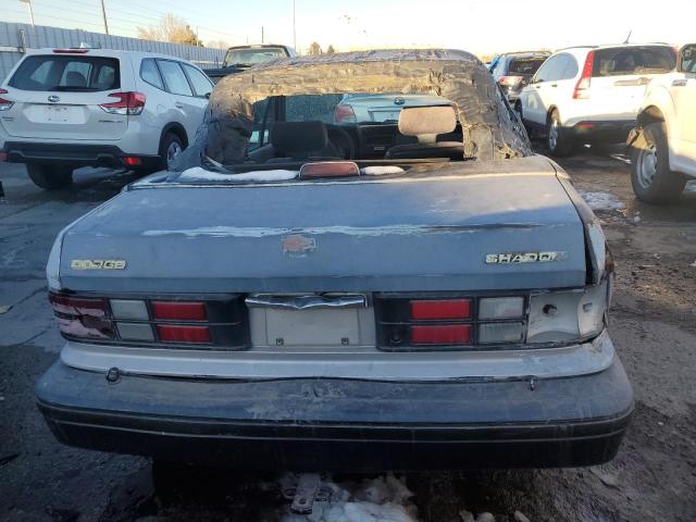 3B3XP45K6MT592090 - 1991 DODGE SHADOW SILVER photo 6