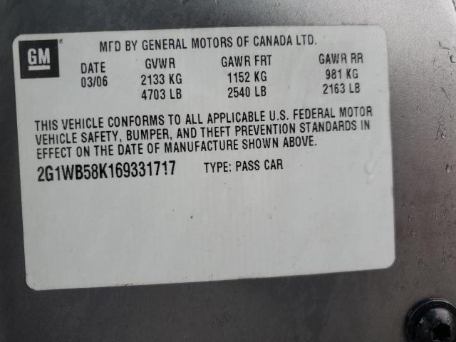 2G1WB58K169331717 - 2006 CHEVROLET IMPALA LS GRAY photo 13