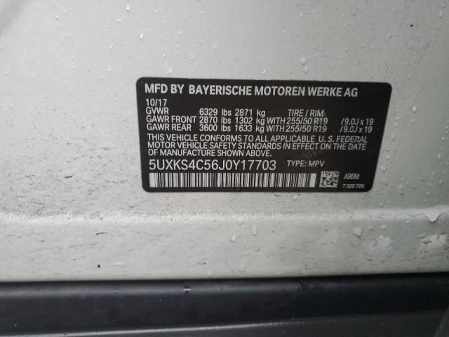 5UXKS4C56J0Y17703 - 2018 BMW X5 XDRIVE35D WHITE photo 12