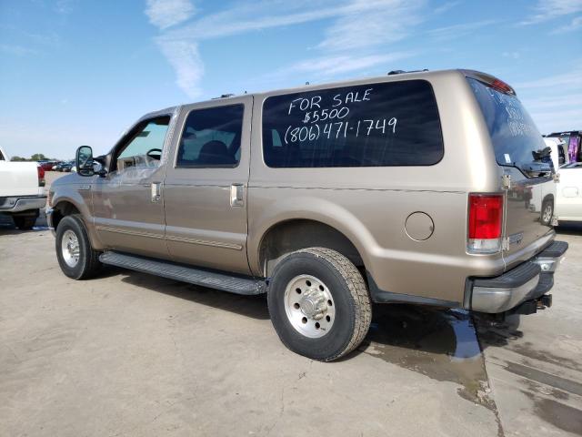 1FMNU41S5YED17560 - 2000 FORD EXCURSION XLT TAN photo 2