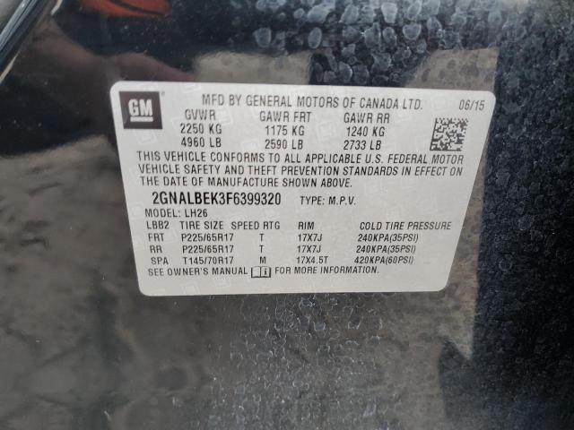 2GNALBEK3F6399320 - 2015 CHEVROLET EQUINOX LT BLACK photo 13