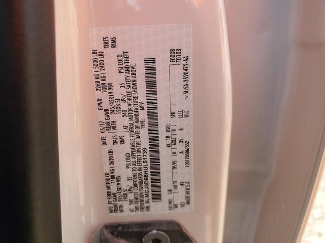 5LMCJ3D98HUL51739 - 2017 LINCOLN MKC RESERVE თეთრი ფოტო 14