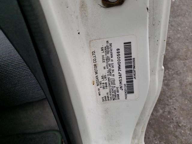 JN1MS34P7MW000569 - 1991 NISSAN 240SX BASE WHITE photo 12