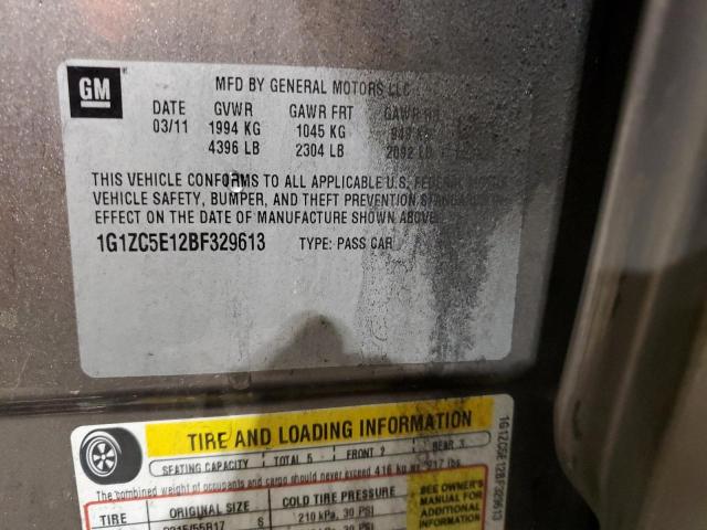 1G1ZC5E12BF329613 - 2011 CHEVROLET MALIBU 1LT 灰色 照片 12