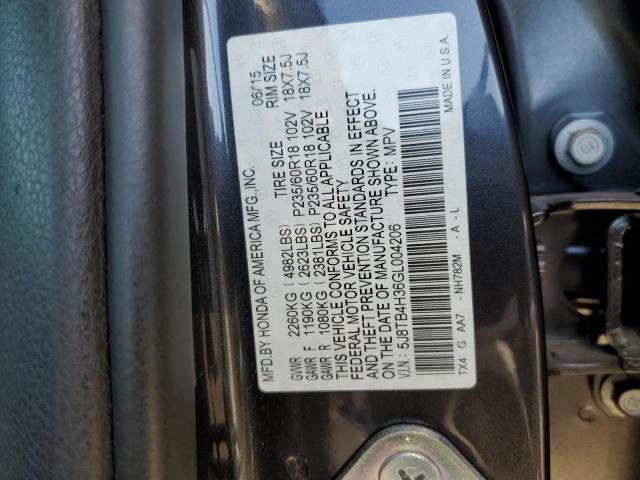 5J8TB4H36GL004206 - 2016 ACURA RDX GRAY photo 13