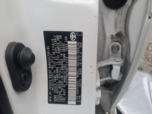 5YFEPMAE0NP274329 - 2022 TOYOTA COROLLA LE თეთრი ფოტო 12