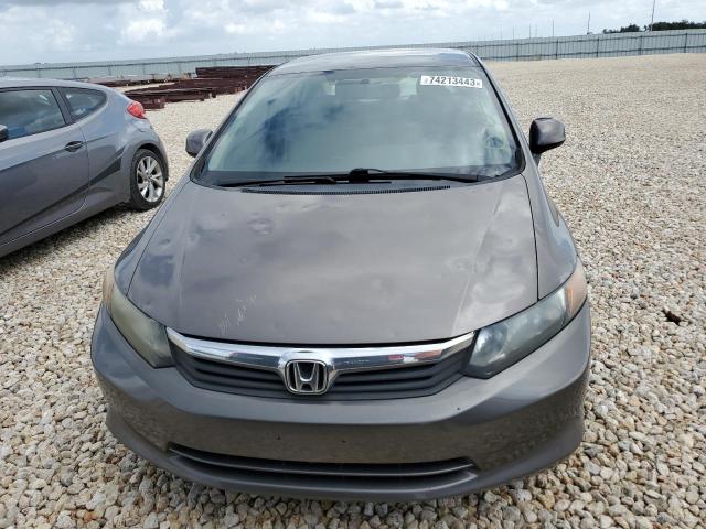 19XFB2F51CE089270 - 2012 HONDA CIVIC LX GRAY photo 5