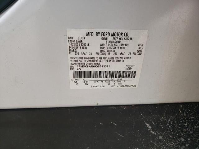 1FM5K8AR6KGB23321 - 2019 FORD EXPLORER POLICE INTERCEPTOR 白色 照片 13