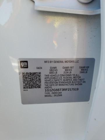 1G1ZG5ST3RF217519 - 2024 CHEVROLET MALIBU RS WHITE photo 13